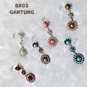 BROS DAGU GANTUNG HIJAB HIASAN BERLIAN IMITASI CANTIK MEWAH PENITI LUCU MOTIF BUNGA-BUNGA WANITA HIJABERS MUSLIMAH AKSESORIS FASHION TERLARIS JARUM PIN DADA RING JILBAB / HIASAN KEBAYA PAKAIAN PEREMPUAN