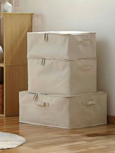 Nahua Pure Cotton Fabric Clothing Storage Box Large Capacity Moisture Proof Washable Organizer Bag for Clothes And Quilts