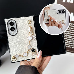 szhaiyu | For Samsung Galaxy Z Fold 8 Case With Luxury Bling Glitter Flower Chain with front protection Protective Phone Shell Back Cover