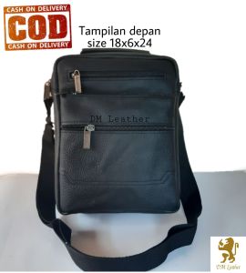 Tas Selempang Pria Kulit model lima sleting