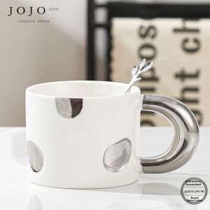 JOJO LIFE | Luxury Plated Irregular Polka Dot Coffee Cup