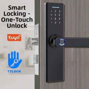 Bluetooth Fingerprint IC Card Password Indoor Wood Door Lock