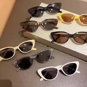 2pcs High-end Retro and Versatile Cat Eye Pink Womens Glasses Niche Face Enhancing Small Frame