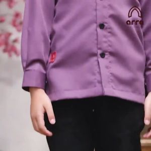 Mallcom Baju Couple Keluarga Ayah Ibu Anak Family Set Terbaru 2024 Sarimbit Keluarga Muslim Gamis Koko Kerudung Dewasa dan Anak Kualitas Premium Arra Jannah Purple Series
