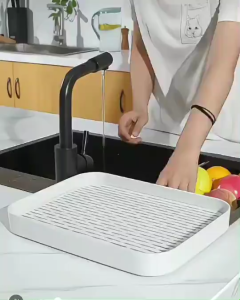 OHHDEER Dulang Pengering Serbaguna 35x24x4cm Rak Saliran Plastik Multi-Purpose Draining Tray Kitchen Bathroom Organizer
