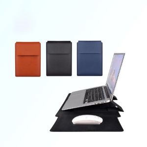 Multifunctional Laptop Sleeve Stand Leather Cover with Stand Mouse Pad Laptop Case Bag bike bag dog toys