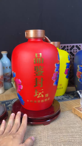 Bình đựng rượυ gốm sứ men lì cao cấp thể tích 1.5l 3l 5l tặng đế gỗ