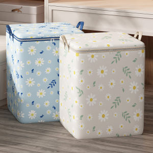 180L Daisy Large Quilt Storage Bag Foldable Blanket Clothes Storage Box Organizer Comforters Bedding Big Basket Laundry With Cover Home Wardrobe