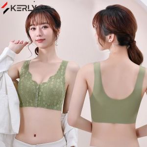 บราไร้รอยต่อสุภาพสตรีปิดด้านหน้าขนาดพิเศษ M-4XL ชุดชั้นในยกทรง Comfort ที่ไม่มีสาย