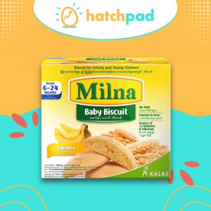 Milna Baby Biscuits Banana - High-Quality Ingredients 15 Vitamins & Minerals Calcium & Iron Smooth Texture