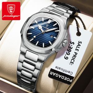 POEDAGAR Genuine Ladies Watch Stainless Steel Strap Luminous Calendar Waterproof 789