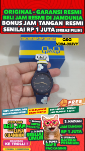 JAM TANGAN Q Q WANITA ORIGINAL QnQ V08 A003VY Q&Q V08A-003VY Women DY - Biru - Resin - Jam dunia JD18 # Jam Tangan Wanita Jam Tangan Cewek Jam Tangan Anti Air + JAM TANGAN QQ V08 003VY JAM TANGAN QnQ V08 A003VY JAM TANGAN Q&Q V08A-003VY