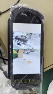 7" AHD 1080P Rear View Mirror DVR Monitor 2-split Screen Touch Button 4-pin Aviation Connector for Backup Camera for Car SUV RV