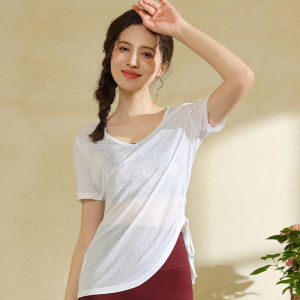 YANSE | Breathable Loose Irregular Womens Sports T-Shirt for Running Cycling Fitness Yoga