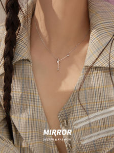 Small Elk 925 Sterling Silver Balance Bar Female Accessories Necklace