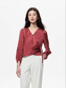 Koradior | Vintage Style Design Dot Print Shirt