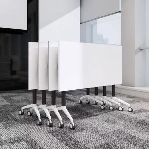 Foldable Conference Training Table and Chair Combination Movable Patchwork Conference Table Educational Institution Student Tutorial Class Desk