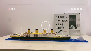 Titanic Model Building Block Set 1878 Pcs Cruise Ship Building Blocks Micro Mini Bricks Gift Toy for Adults Titanic Model Micro Blocks Building 3D Micro Block Ship Boat Model Building Block