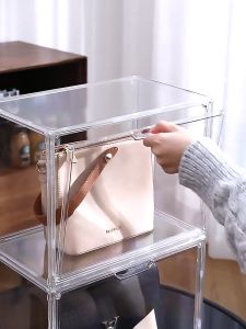 AirColumn Transparent Storage Box Acrylic Display Box Handbag Storage Organizer Book Blind Box Kotak Transparent 包包折叠收纳盒