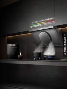 High Speed Kitchen Exhaust Fan and Gas Cooktop Set