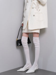 Weekend Picnic Early Autumn High Waist Stripe over Knee Socks Sister Style Comfortable Cotton Long Tube Socks Womens Fashion