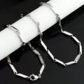 Stainless Steel Chain Necklace Tube Bamboo Punk Fashion Style Rantai Leher Lelaki Wanita 不锈钢项链. 