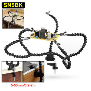 Toolour Helping Hands Soldering Tool Third Hands Solder Flexible Arms with 3X Magnifying Glass Clamping Base Welding PCB Holder
