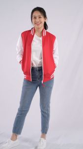 Uniform Studio เสื้อแจ็คเก็ตเบสบอล เสื้อบอมเบอร์แจ็คเก็ต Bomber Jacket ผ้าไมโครไฟเบอร์ มีให้เลือก 5 สี