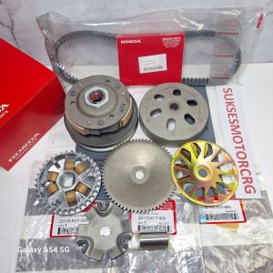 Paketan komplit cvt 5item kvy pully assy plus vanbelt rumah roller assy kipas roller dan gigi starter motor beat karbu scoopy karbu spacy karbu