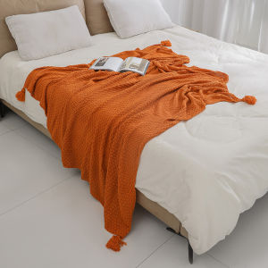 Fringe Knitted Woolen Sofa Throw Blanket