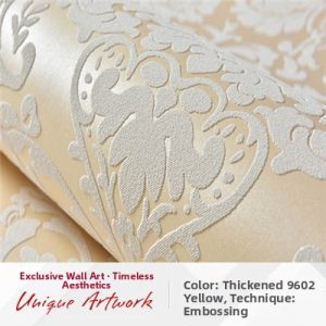 European Style Non-woven 3D Embossed Thickened Pastoral Wallpaper