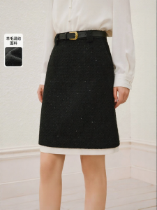 Yigue | High Waist A-Line Slender Skirt Wool