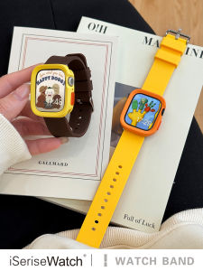 Iserisewatch สายรัดนาฬิกา Apple Watch S11 S9 ยางซิลิโคน สำหรับผู้ชายและผู้หญิง สายรัดนาฬิกาแบบกันกระแทก สร้างสรรค์ สำหรับฤดูร้อน