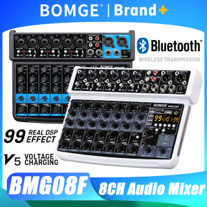 BOMGE | BOMGE Professional 8 Channel DJ Audio Sound Mixer Interface Mixing Console 99DSP Processor Desktop Karaoke with MP3 Input