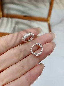 Original 92.5 Italian Sterling Silver Earrings Womens Lucky Coin Engagement Jewelry Gift for Girlfriend Hypoallergenic