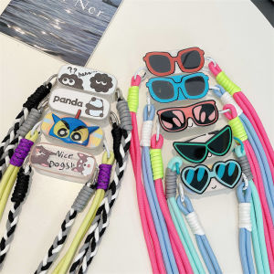 Rivel Universal Cartoon Cute Phone Back Clip With Crossbody Lanyard For iPhone Samsung Oppo Vivo Xiaomi Redmi Huawei Infinix Stretchable Detachable Phone Holder Rope