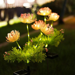 1pc Solar Garden Lights Solar Flowers Lights with Glowing Flowers & Stems Upgraded Solar Panel Yard Decor and Gift for Mother