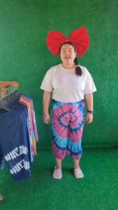 กางเกงมัดย้อมขา 5 ส่วน ผ้านุ่นลื่นใส่สบายไม่ร้อน กางเกงย้อมขา กางเกงย้อมขาสีชมพู กางเกงย้อมขาสีฟ้า - Lazada