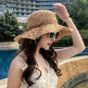 Mũ Rơm Đi Biển Có Viền Rộng Gấp Gọn Mùa Hè Cho Nữ Mũ Chống Nắng Đi Biển Mũ Rơm Mùa Hè Tươi Mới Mũ Rơm Đi Biển Có Nơ