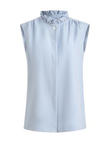 Womens Lace Trim Sleeveless Shirt Collar Blouse Base Layer Top Korean Style Commute Straight Tube Button Pure Color