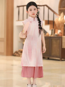 ชุดเด็กผู้หญิงกี่เพ้าสไตล์จีนโบราณ ชุดกางเกงขายาวทรงหลวม ชุดเด็กผู้หญิง ชุดกี่เพ้า ชุดเด็ก ชุดกี่เพ้า