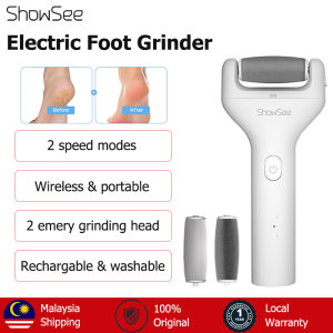 Xiaomi ShowSee Electric Callus Remover Shaver Electric Foot Grinder Rechargeable Foot Hard Dead Skin Remover Pedicure Tools Foot Care Scrubber 2 Roller Heads