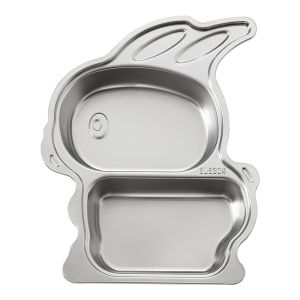 Onlycook Cartoon Rabbit Childrens Dinner Plate Food Grade 304 Stainless Steel Compartmentalized Baby Dishware