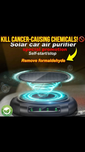 [SG Stock] Solar Car Air Purifier | 4-Layer HEPA Filter & Plasma Ionizer | Portable Air Cleaner with Aromatherapy Diffuser | Remove PM2.5 & Odor