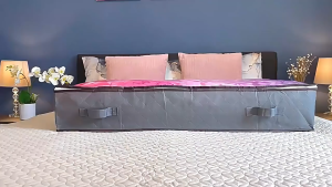 GREENSINDOOR Under Bed Storage Box Dust Proof Clothes Storage Bag With Partitions And Transparent Lid Bedroom Sundries Storage Box床底收纳袋