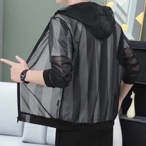 Áo Khoác Chống Nắng Thoáng Khí Có Mũ Dành Cho Nam Chất Liệu Polyester Khóa Kéo Nhanh Khô Thời Trang Mùa Hè Dành Cho Người Trẻ Tuổi