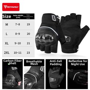 MOTOWOLF | Anti-Skid Ventilated Motorcycle Gloves Half Finger