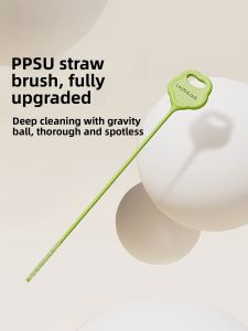 Long Handle Straw Brush Baby Bottle Cleaning Brush Infant Gravity Ball Washing Brush Locknlock Silicone Gap Fine Brush