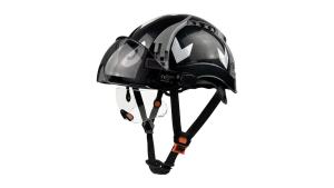 CE Safety Helmet with Double Goggles ABS Hard Hat with Adjustable Vent DIY Reflective Stickers Construction Work Hardhats ANSI