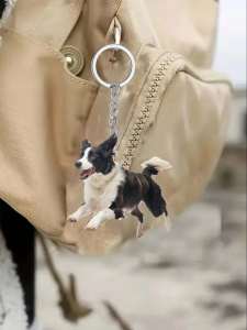 1 running Border Collie keychain/pendant pet shaped car rearview mirror DIY backpack pendant for home decoration